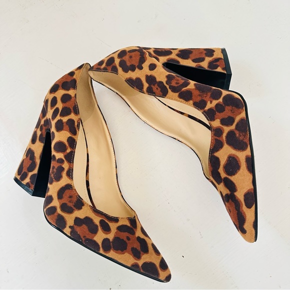 Nine West Women's Leopard Print Block Heel Pump Heels Sz. 7.5M - Picture 4 of 9